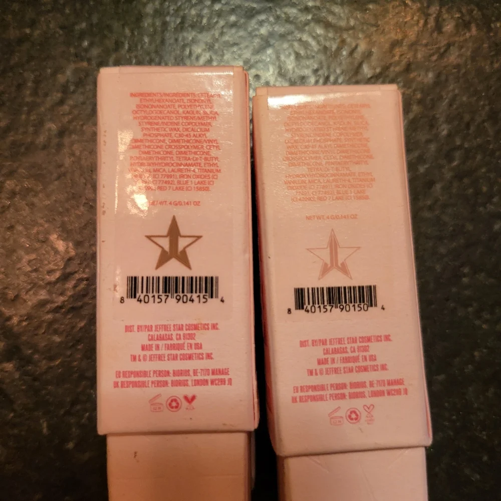 LOT OF TWO Nudist Colony & Celebrity Skin Jeffree Star Velvet Trap Lipstick NEW
